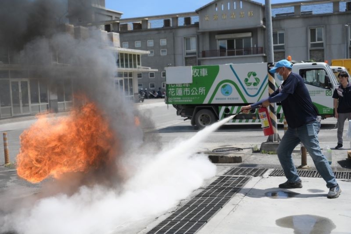  細微之處杜絕火災風險╱花蓮市清潔隊演練