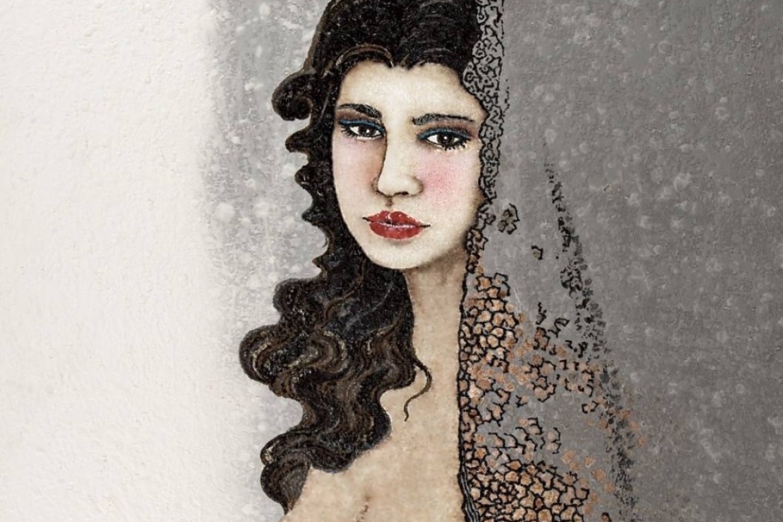 美女人物系列〔耶唱竹吟〕70×90cm 雲山水藝術畫廊