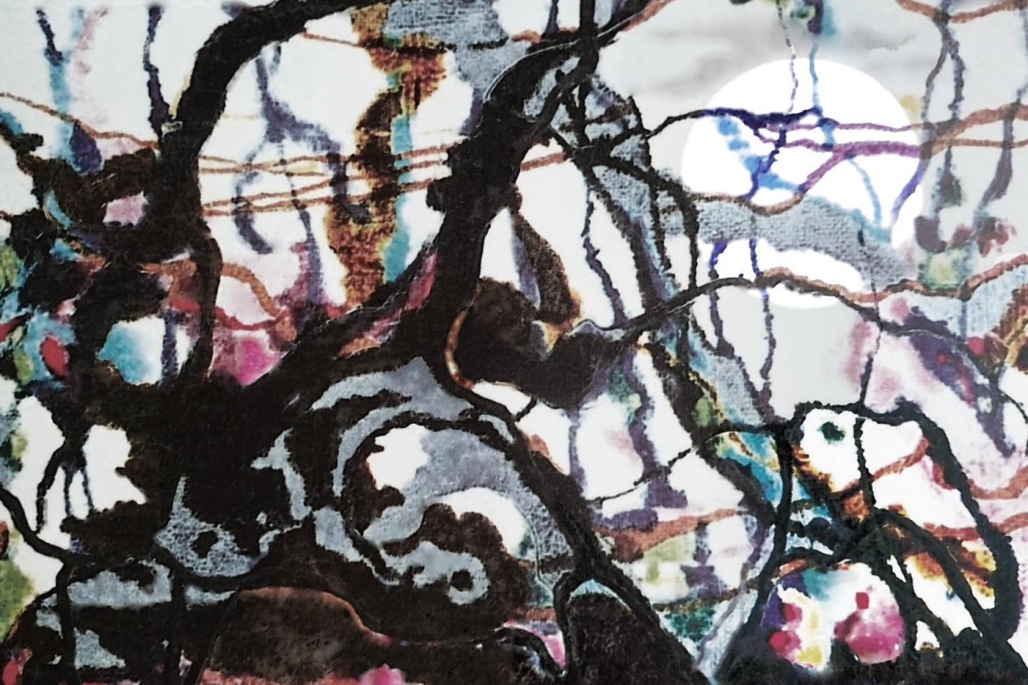 抽象系列〔 紫藤廬的春天 〕90×70cm. 
